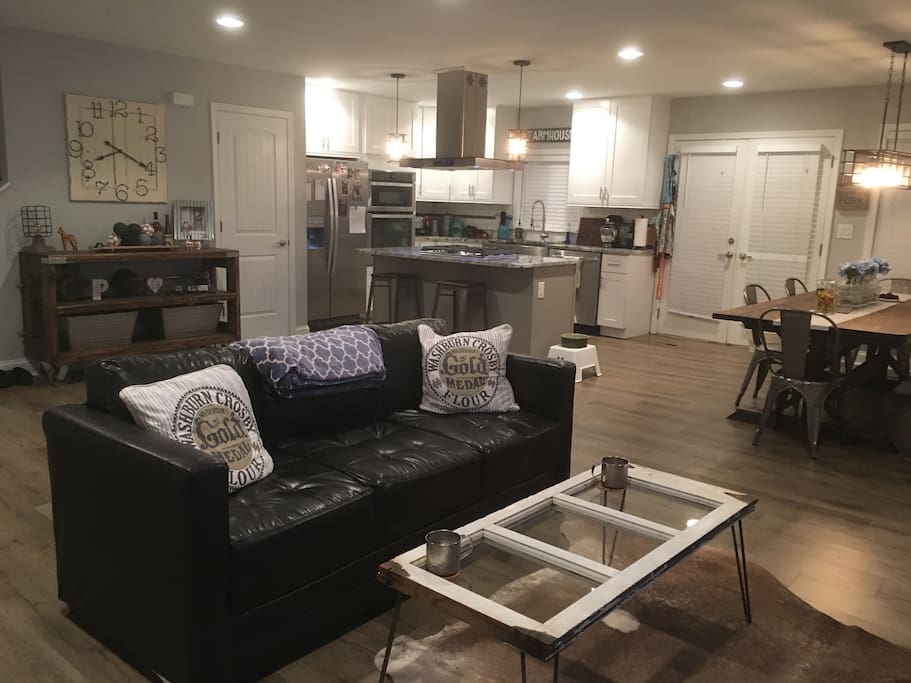 Living room and kitchen