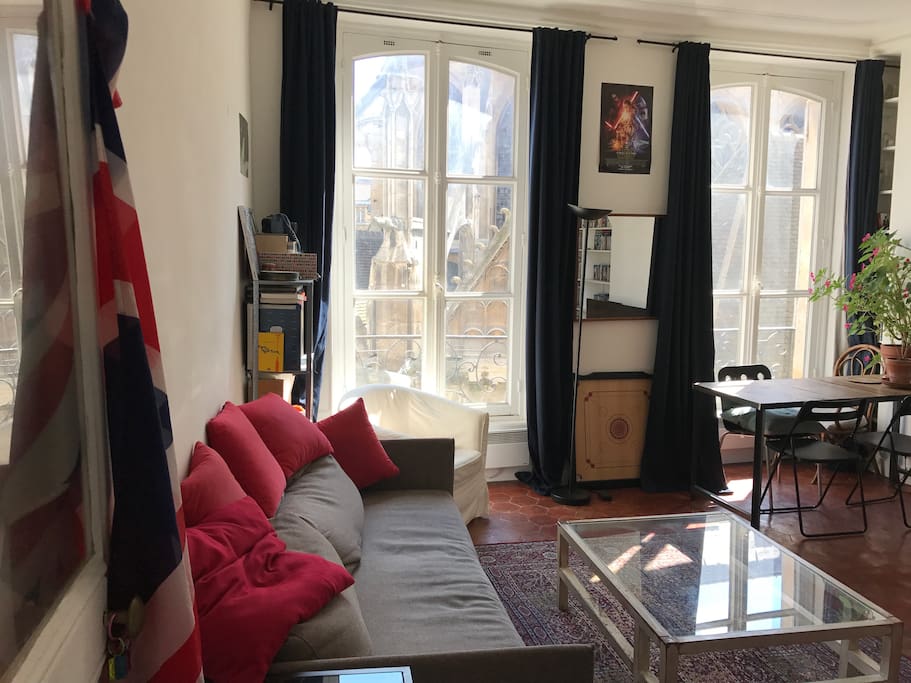 Living and dining room (convertible couch)