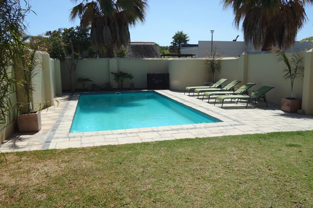 large solar heated pool