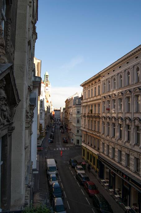as the streets ends to a pedestrian zone, our street is very quiet