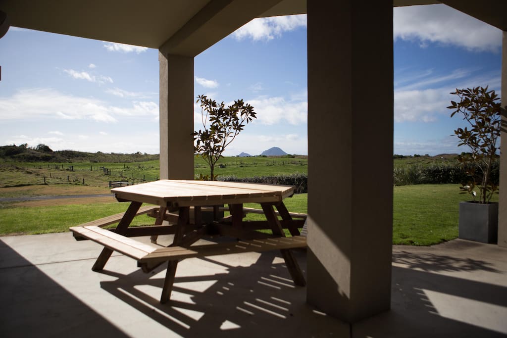 Picnic Table On The Patio Outside Your Room