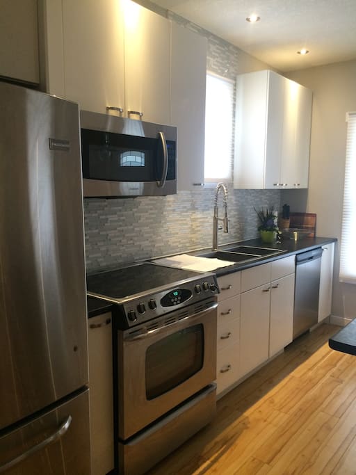 Updated kitchen with stainless steel appliances