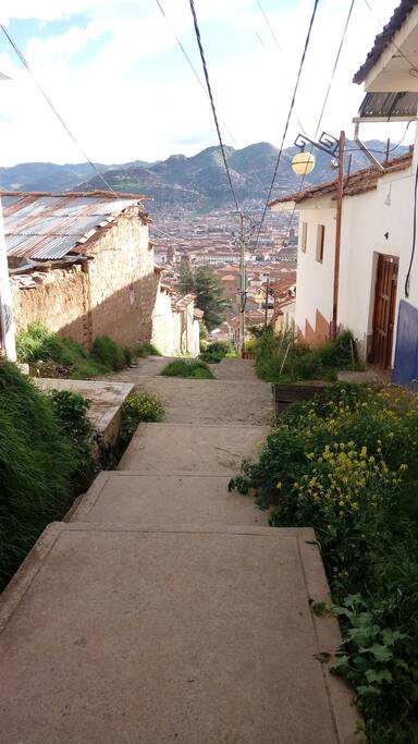salida de la casa camino al centro