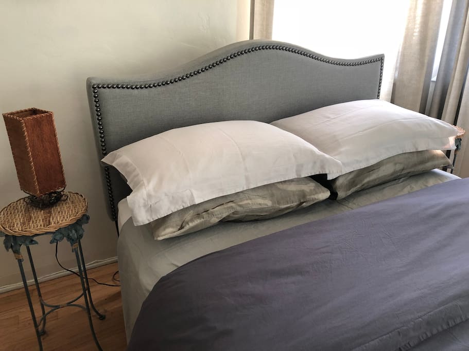 Comfy bed , beautiful linens