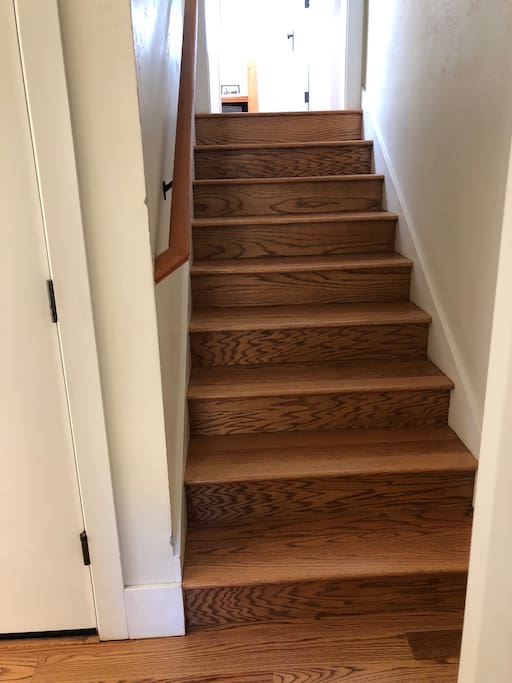 Stairs to your room where peace and quiet await you.