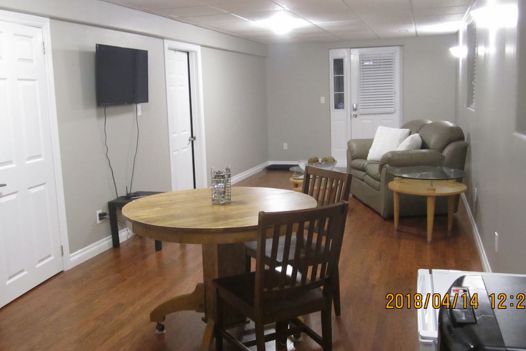Private area for dining. Refrigerator, Water cooler, Microwave, Toaster, Coffee Maker all provided in your own space.