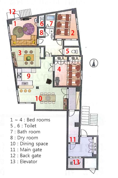 The floor map for the house