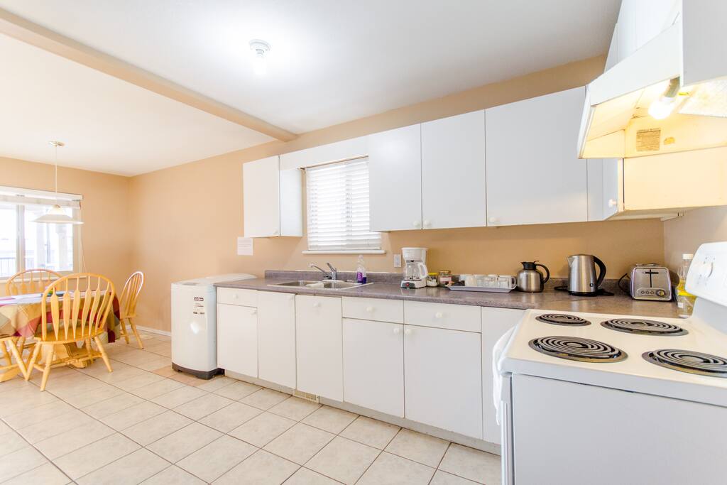 full size kitchen with big fridge