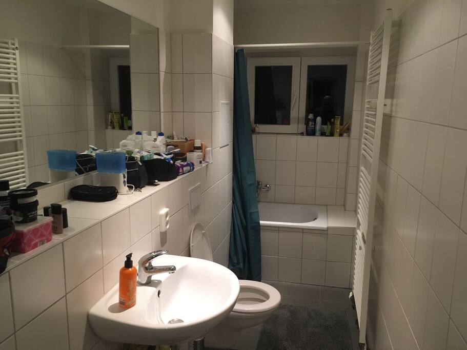 That is our cozy and warm bathroom with a comfortable and hot shower that makes it really hard to leave it again in the morning..