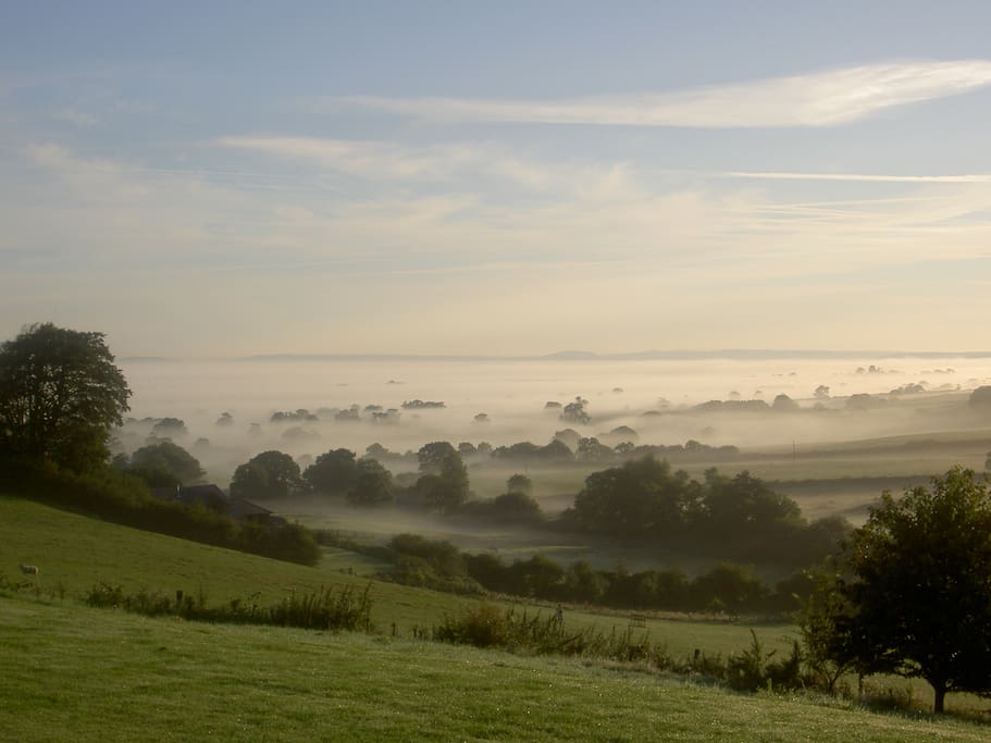 Misty morning view from Whiteways