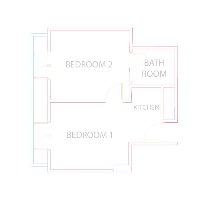 Convenient distribution of the apartment with new air conditioners in each bedroom