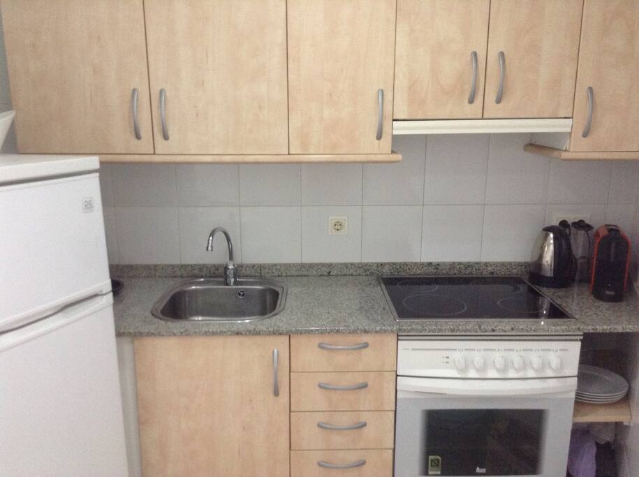 Coffee machine, kettle, oven, hob and all other appliances.