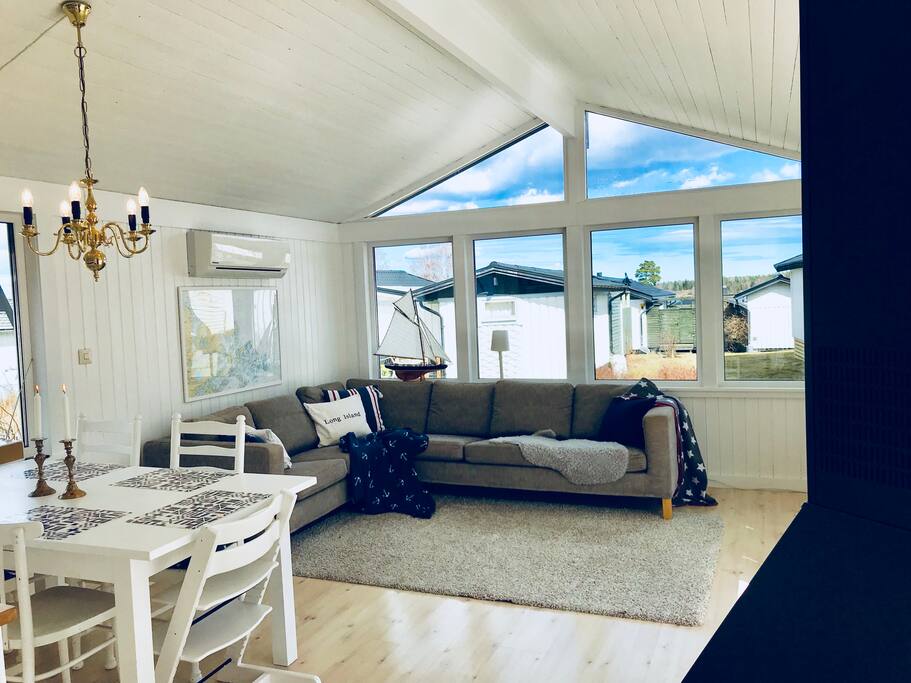 Main house with fire place and AC.