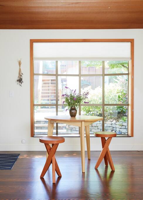 Dining table overlooking the garden