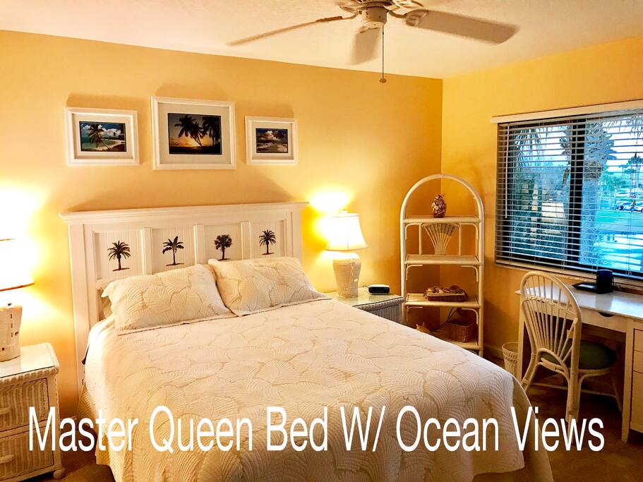 Master Bedroom With Palm Tree And Ocean Views! Ceiling Fan , AC, Private Wifi