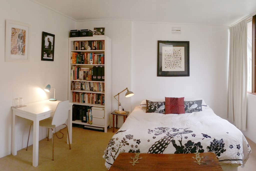 The room is set up with a desk and wi-fi if you need to do some work