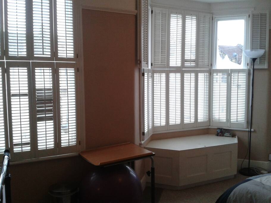 Guest bedroom - with wall of windows!
