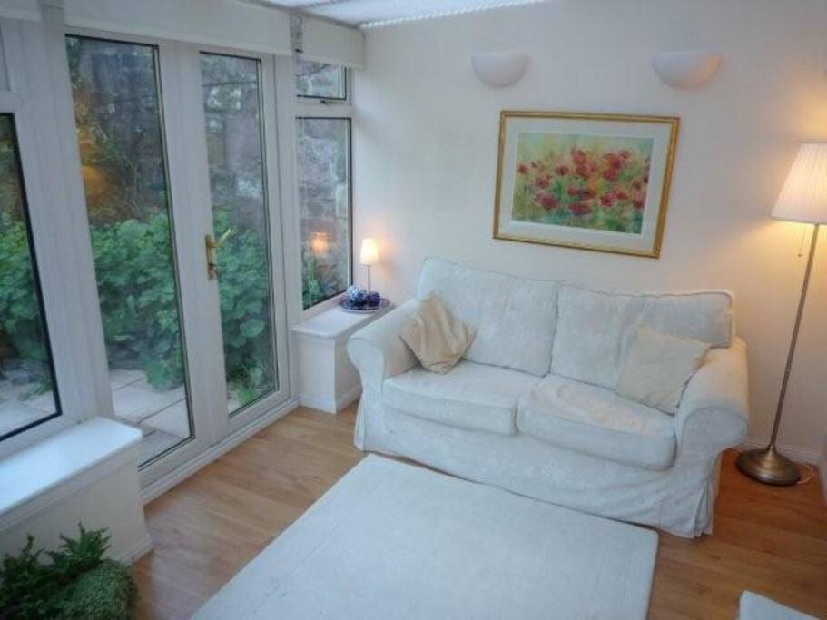 conservatory leading to garden