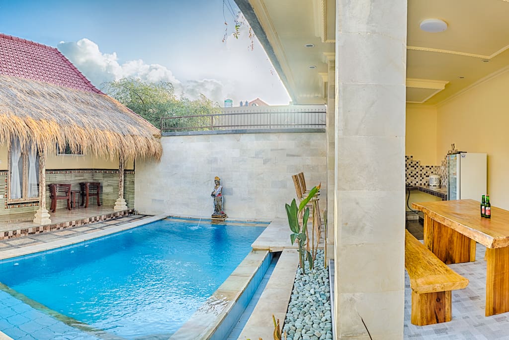 Pool & Kitchen from Entrance