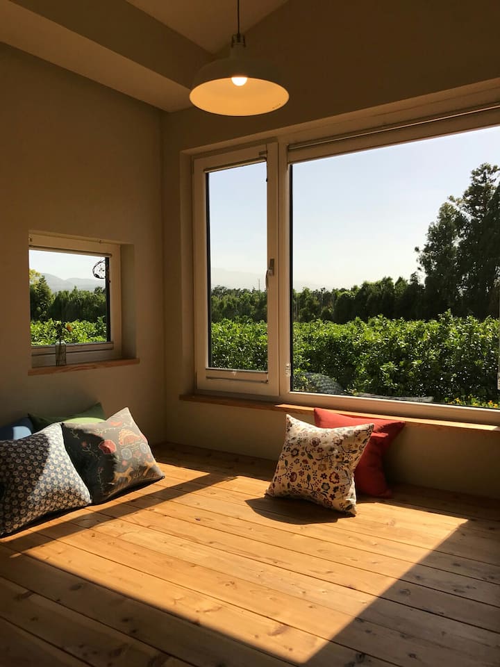 Wakati wa alasiri katika sehemu ya kukaa ya kustarehe