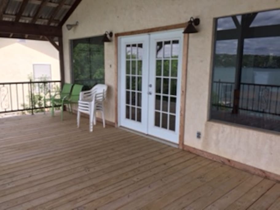 The porch off of the living area.