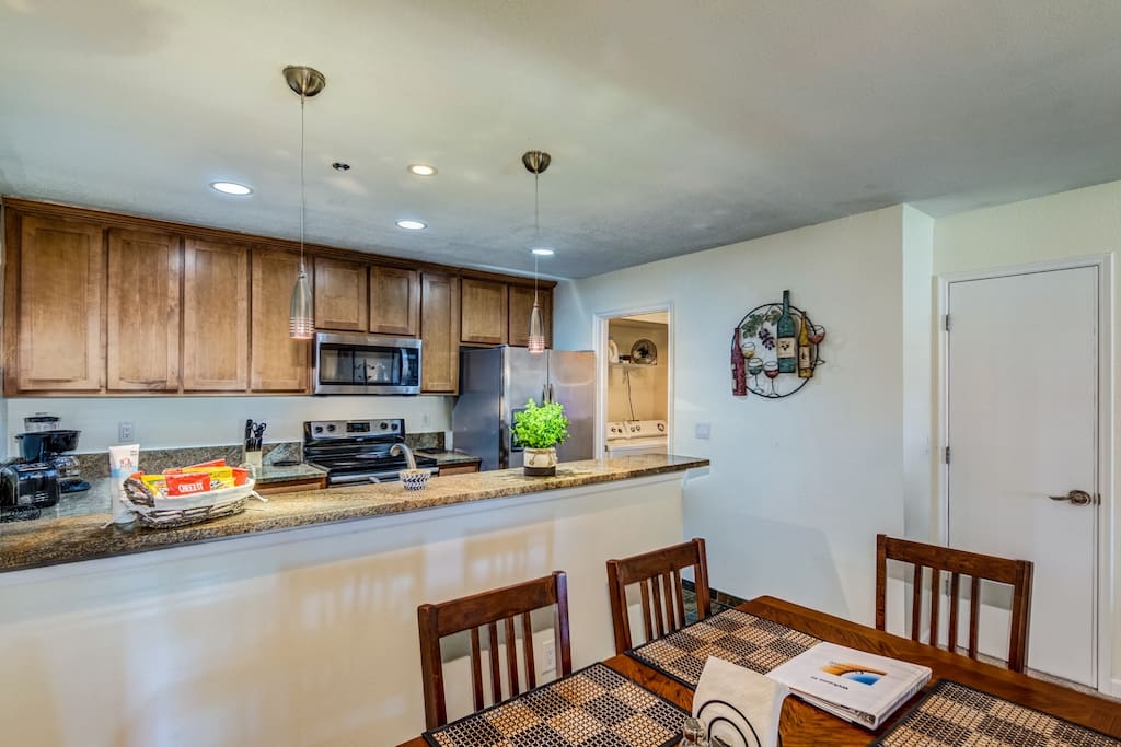 Eating out on vacation is a fun, but so is a meal cooked in our kitchen.