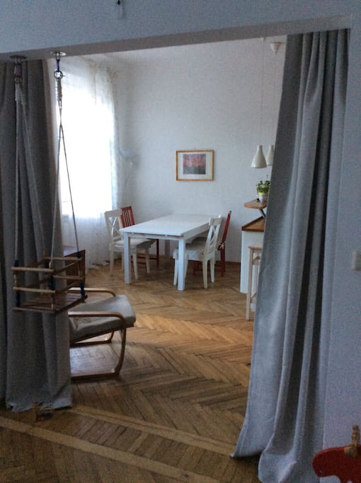 Koch- Essbereich aus dem Wohnzimmer