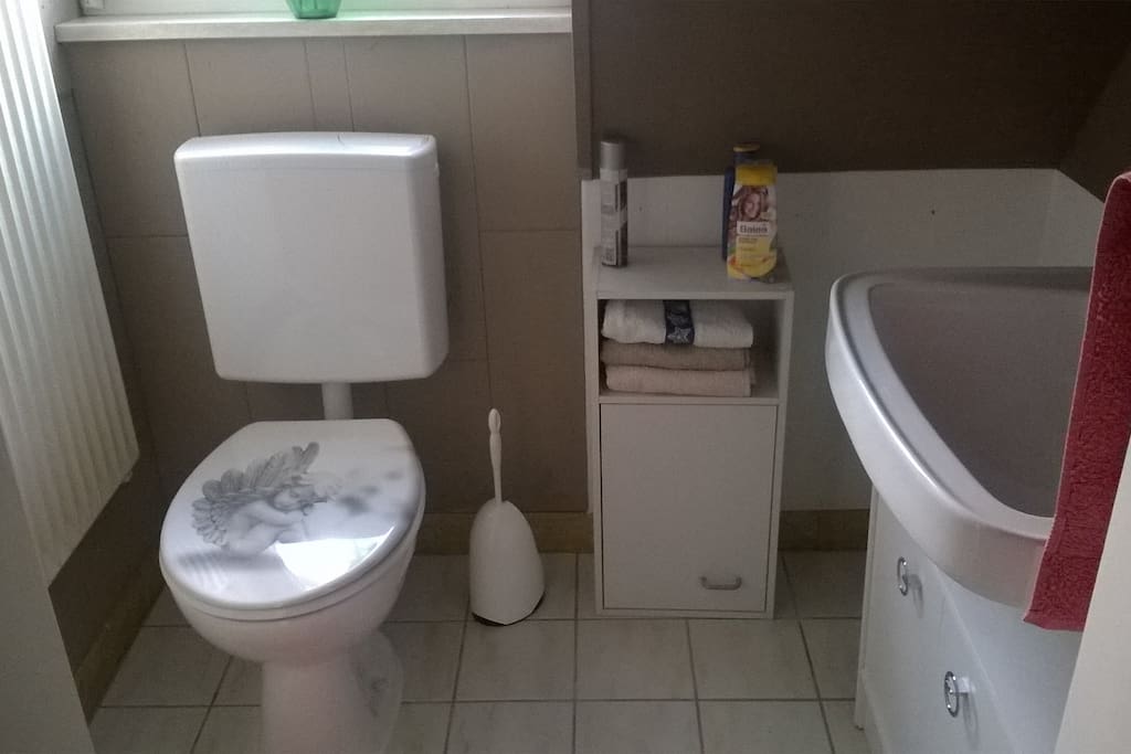 Nur für Gäste, Waschbecken und WC