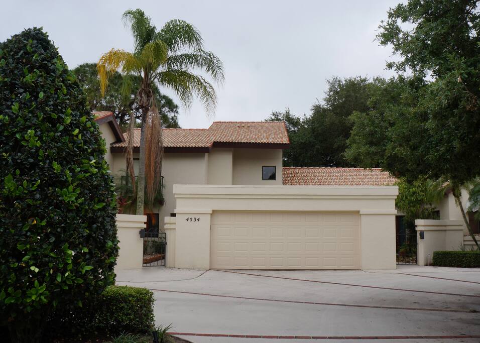 Front view with 2 + car garage