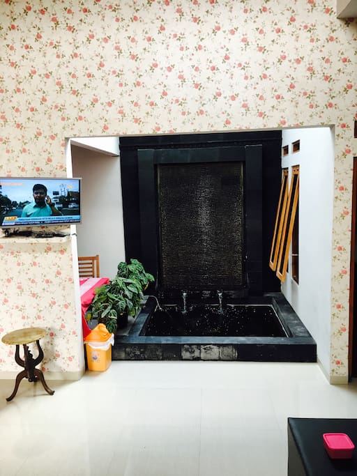 Living room with fish pond