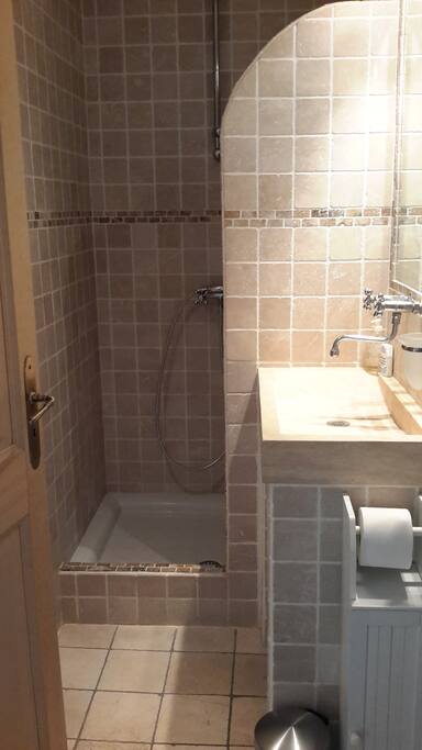 Salle d'eau avec toilette