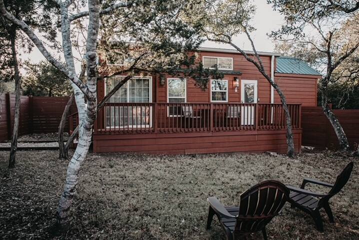 2 cabins together in tiny home resort with pool! gallery image 3