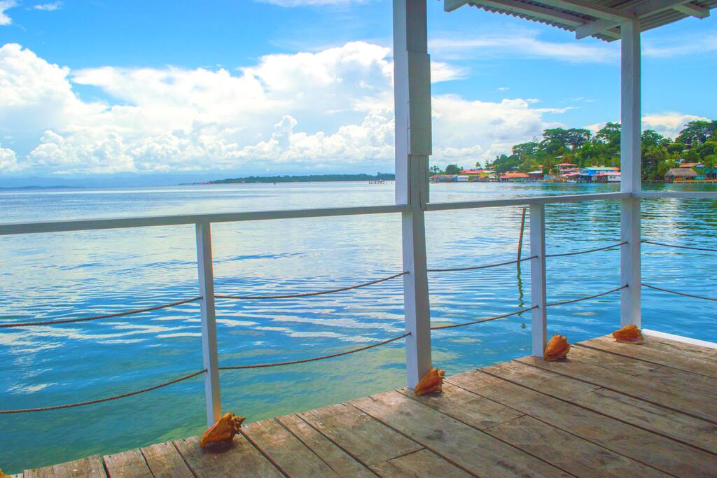 Spacious overwater deck