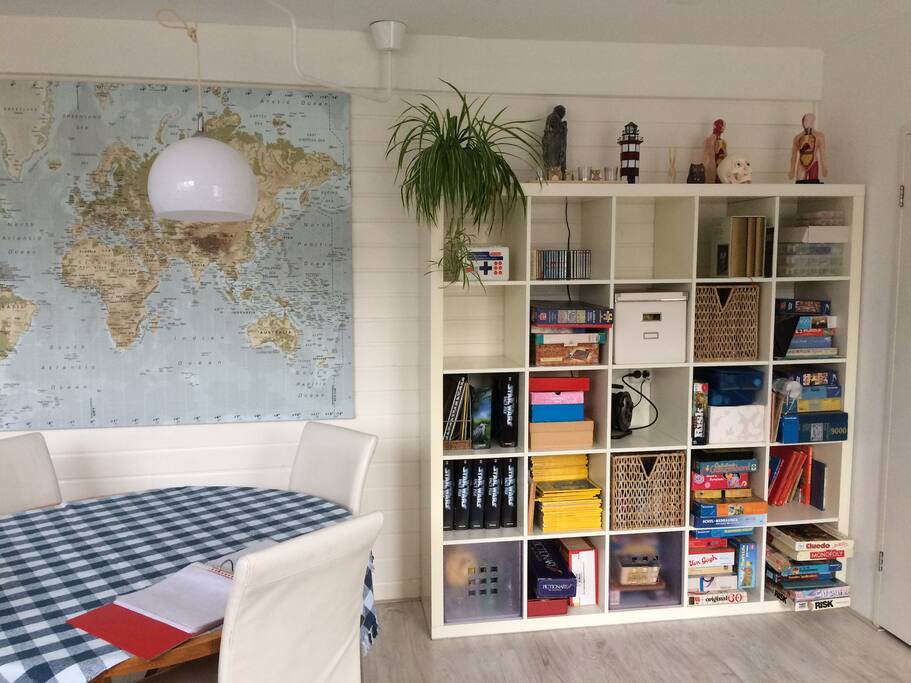 kast vol spelletjes en vermaak