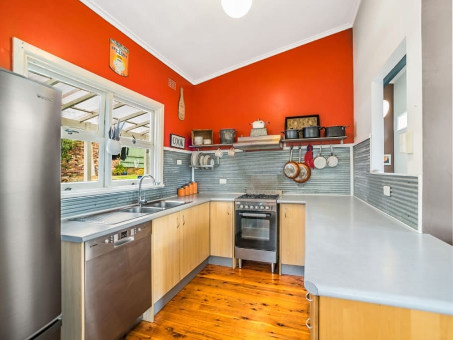 Retro kitchen with mod cons