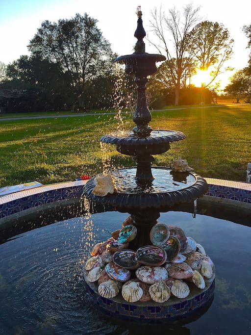 The antique fountain in front of Stonewood is a treasure