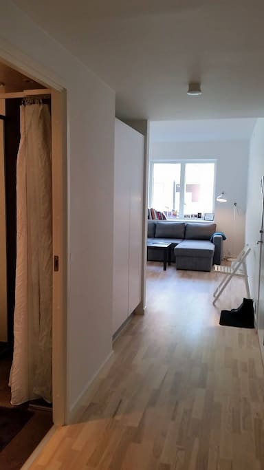 hallway and living room