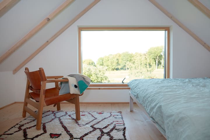 View from the bedroom window upstairs towards the manor