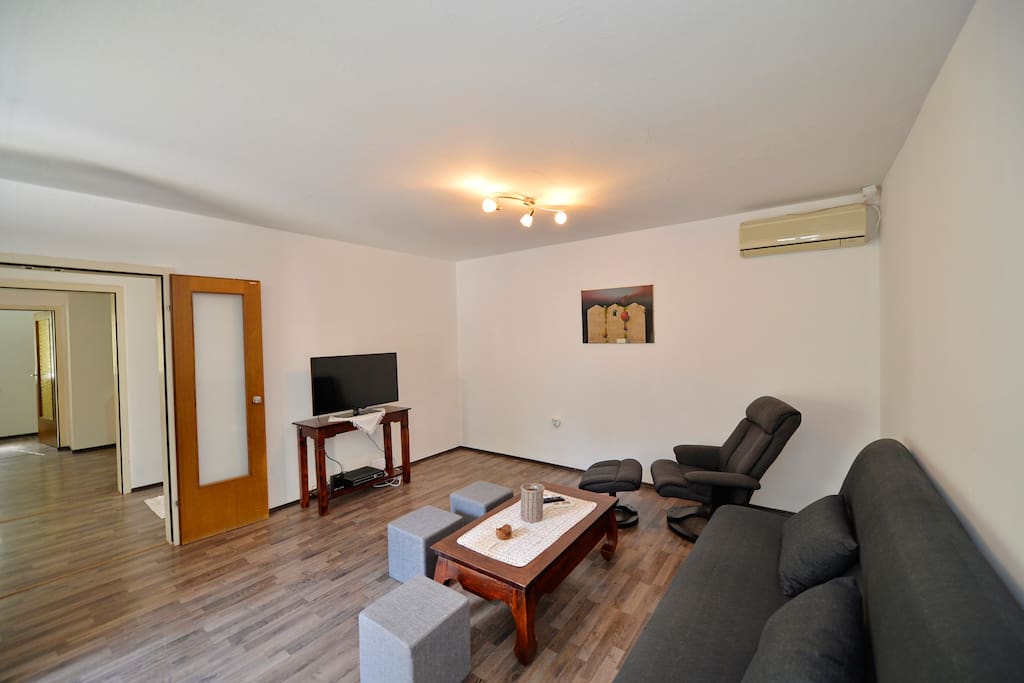 Living room with TV, Internet, Pull out Queen size couch