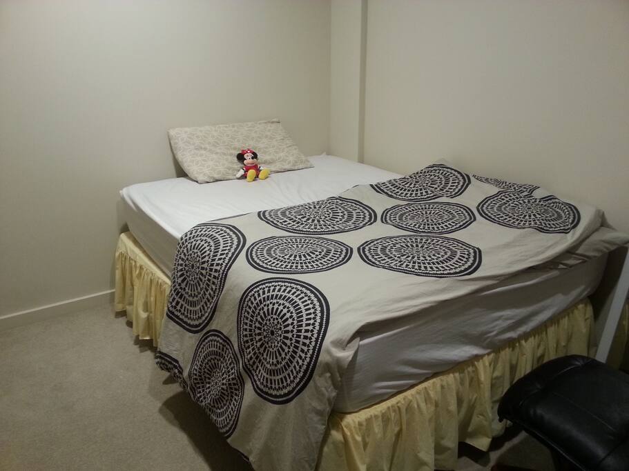 Double bed with duvet and pillow