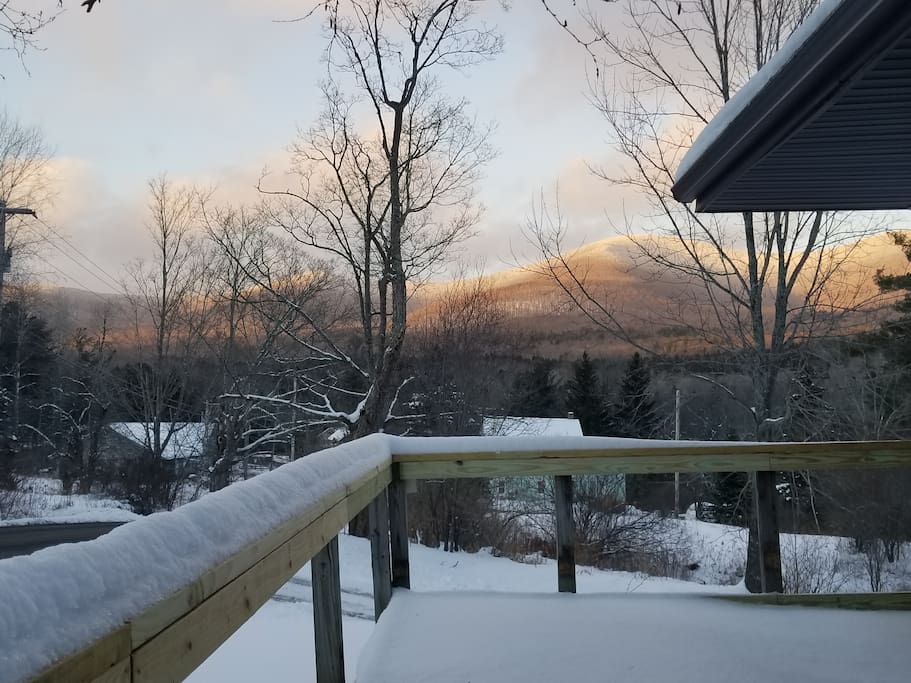 Front deck view in the winter