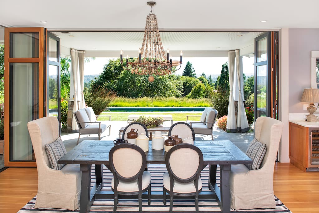 Dining Table Overlooking the Pool