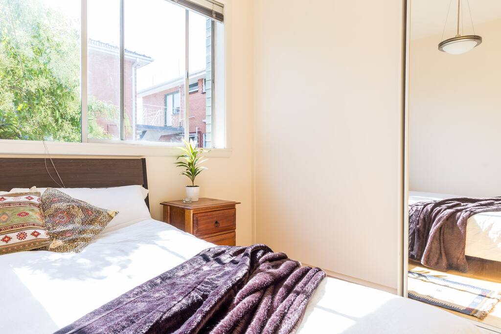 sun-filled guest room