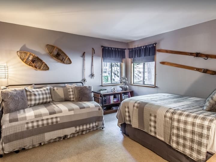 Double bed and single with trundle bed