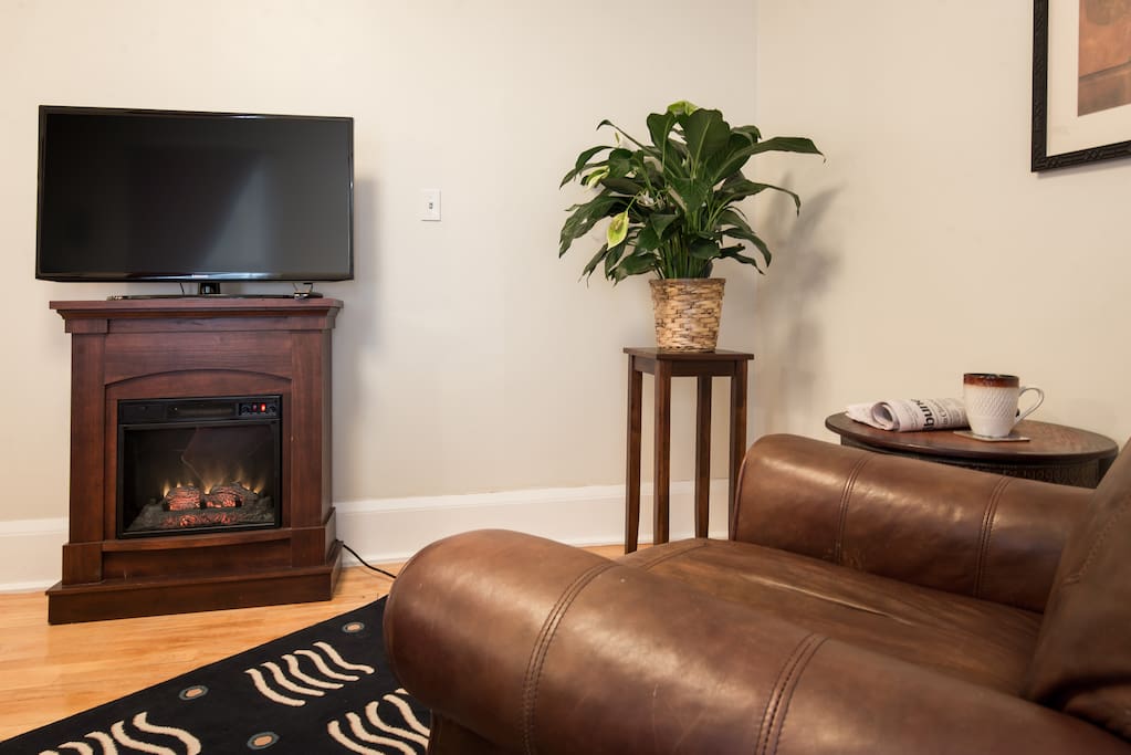 Electric fireplace provides nice ambience in Minnesota