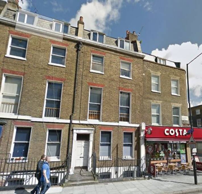 Exterior of the building next to Costa coffee.