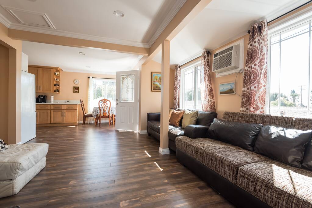 Dining area at the end of the living room