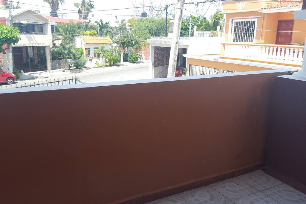 large balcony overlooking the main street.