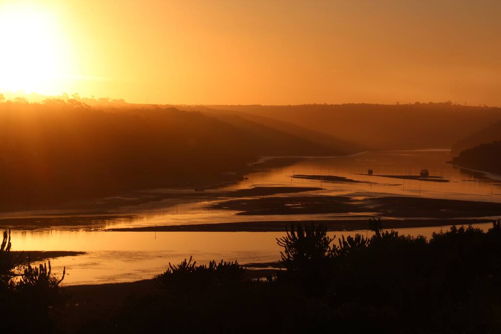 View up the river