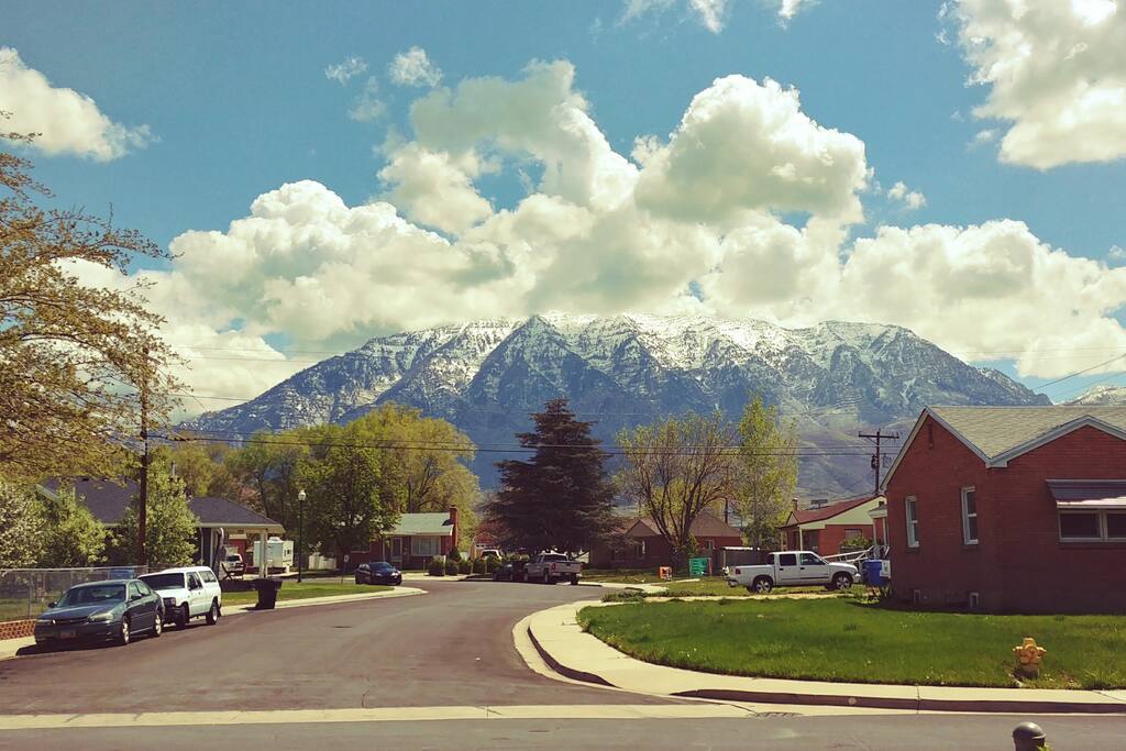 View of mountains from living room